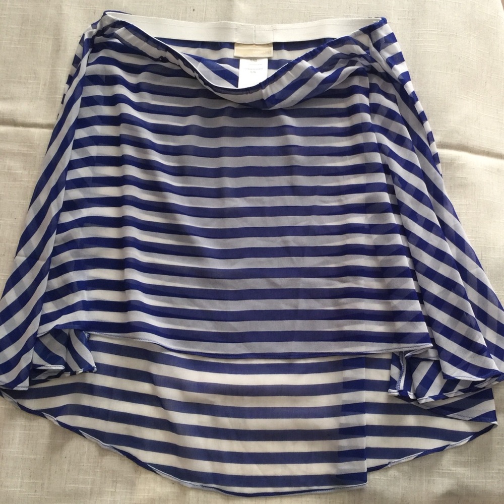 Michael Kors Blue and White Striped Swim Coverup
